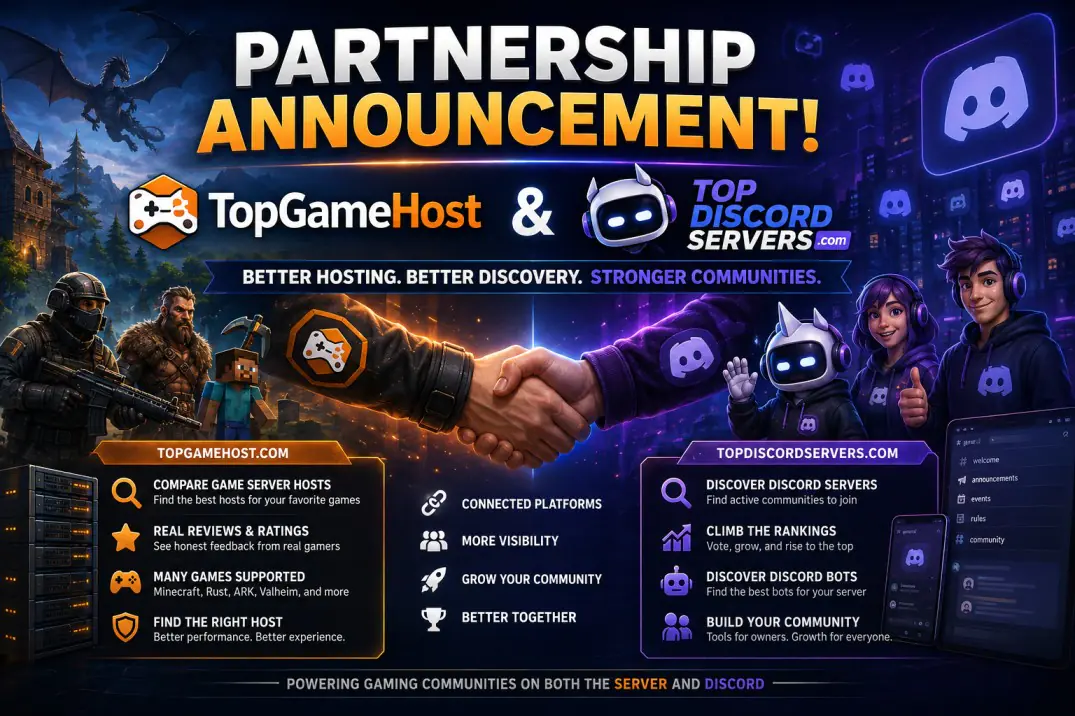 TopGameHost Partners with TopDiscordServers.com